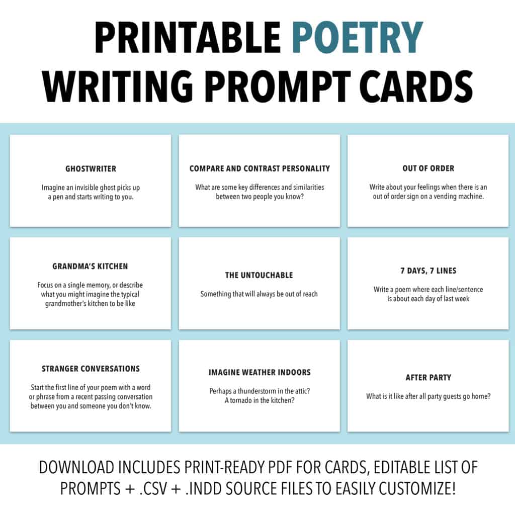 101 Poetry Prompts Creative Ideas For Writing Poems ThinkWritten