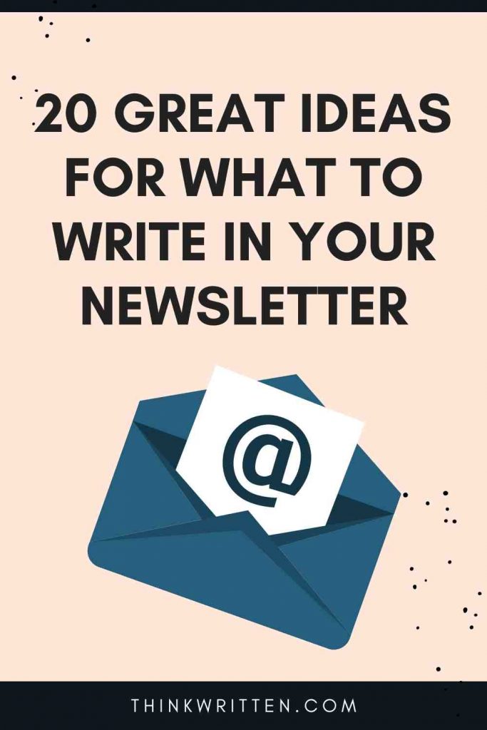 author newsletter ideas