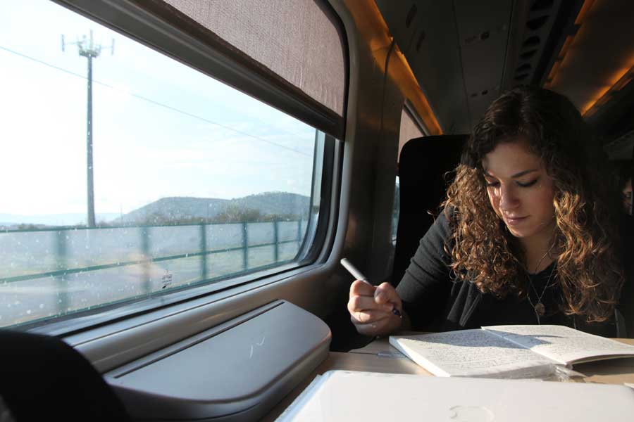 journaling on train